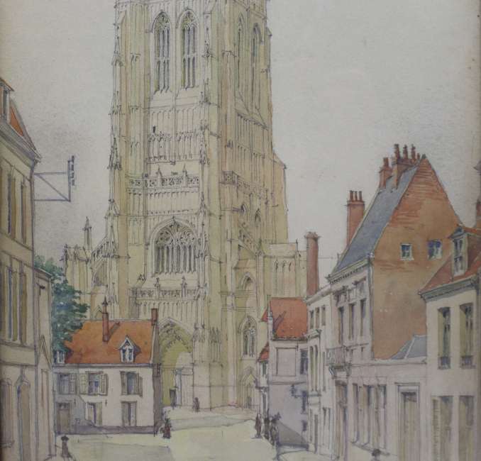 St Omer 1918 Watercolour by George Salway Nicol (1878-1930) - Image 3 of 7