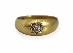 Diamond 18ct Yellow Gold Signet Ring