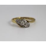 Mid 20th c. Diamond Three Stone 18ct Gold Ring