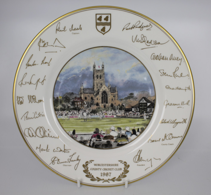 Pair of Royal Worcester Cricket Plates - Image 3 of 4