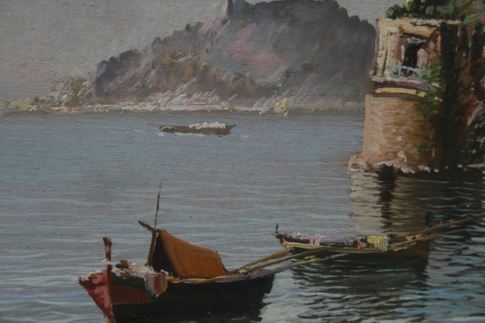 Neapolitan Seascape by Elio Amoroso Oil on Board c.1950 - Image 6 of 13