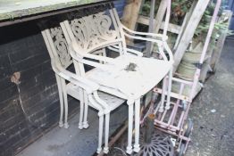 Set of 4 Metal Garden Chairs