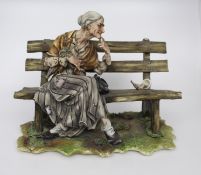 Capodimonte Lady Tramp on Bench