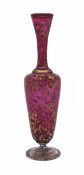 Antique Early 19th c. Gilded Cranberry Glass Vase