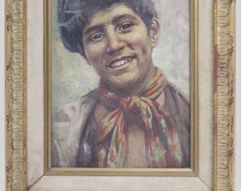 Italian School Portrait of a Neapolitan Youth Oil on Canvas - Image 3 of 4
