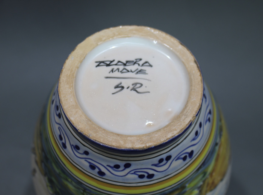 Hand Painted 20th c. Glazed Earthenware Talavera Vase - Image 4 of 4