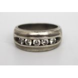 Five Stone Diamond Style Silver Ring