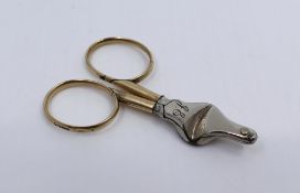 Early 20th c. Maple & Co Gold & Steel Cigar Scissors