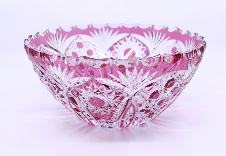 Vintage Bohemian Ruby Overlay Crystal Bowl - Image 3 of 7