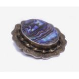 Silver Blue Stone Brooch