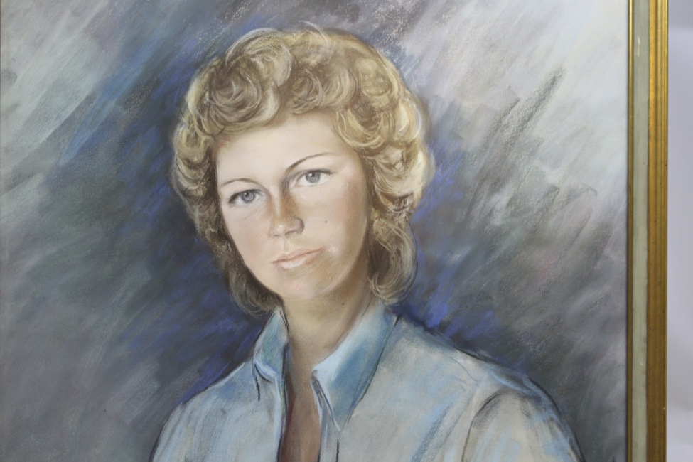 Portrait by Betsy Westendorp (b. 1927) Oil on Slate 1971 - Image 2 of 6