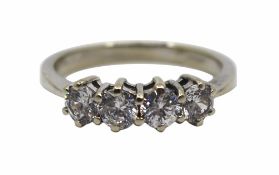 Four Stone Diamond Style Ring 9ct White Gold