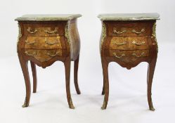 Pair of Marble Topped French Chest of Drawers