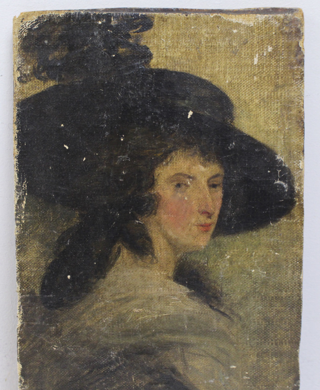 Small Lady Oil on Board English Early 18th c. - Image 2 of 4