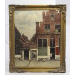 Pieter de Hooch Dutch Golden Age Print Victorian Set in Gilt Frame