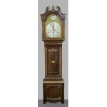 Early 19th c. English Mahogany Brass Arched Dial Longcase Clock