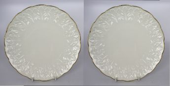 Pair of Royal Worcester Fern Leaf Plates