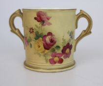 Edwardian Royal Worcester Small Two Handled Blush Cup