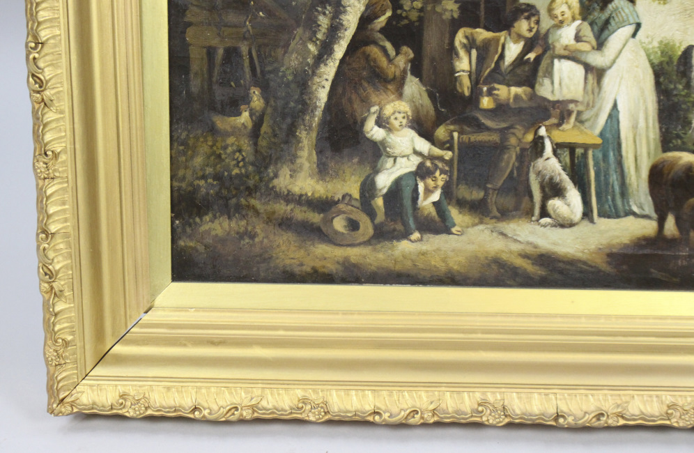 Pair of Early 19th c. Country Genre Scenes Oil on Canvas - Image 19 of 21