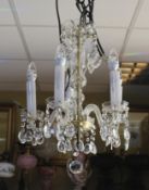 Cut Glass Crystal Five Light Chandelier