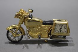 Woodford Gold Plated Motorbike Clock