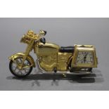 Woodford Gold Plated Motorbike Clock