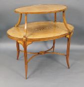 Elegant Inlaid Satinwood ƒtagre Two Tier Table c.1890