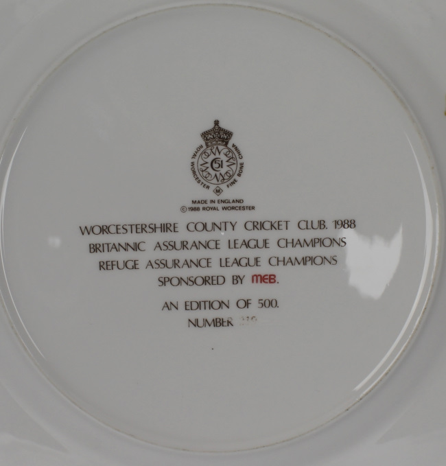 Pair of Royal Worcester Cricket Plates - Image 2 of 4