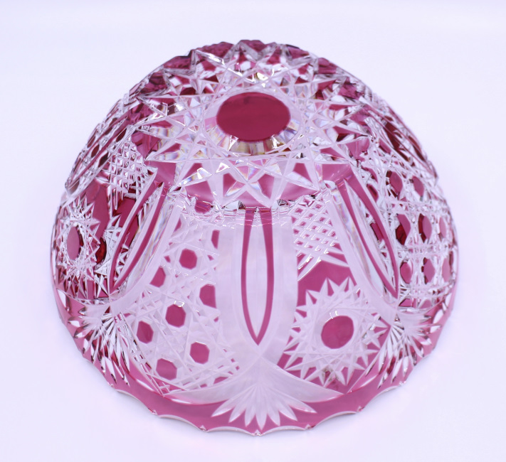 Vintage Bohemian Ruby Overlay Crystal Bowl - Image 7 of 7