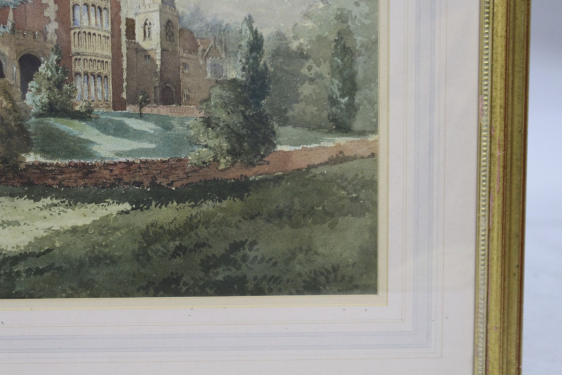 Early 20th c. Watercolour of English Stately Home - Image 3 of 5