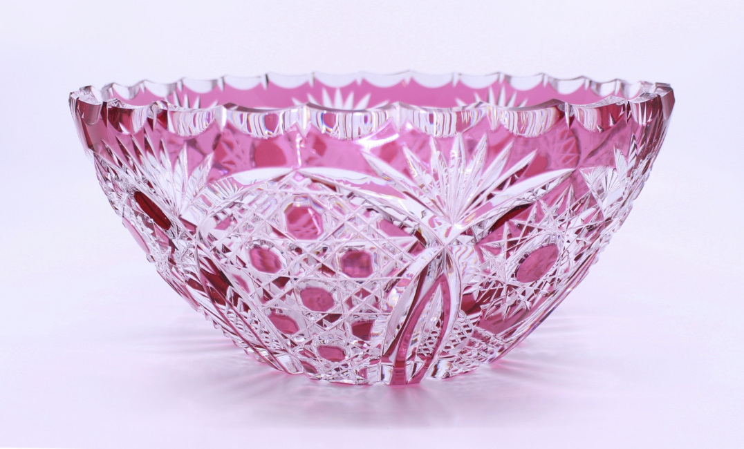 Vintage Bohemian Ruby Overlay Crystal Bowl - Image 2 of 7