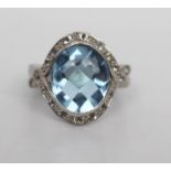 Silver Aquamarine Dress Ring