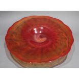 Large Shallow Vintage Art Glass Bowl