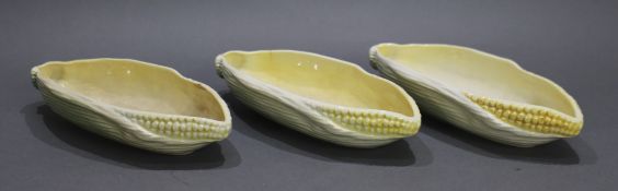 Set of 3 Early 20th c. Sylvac Sweetcorn Dishes Numbered 5043