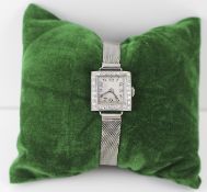 Art Deco Diamond Set Platinum & Gold Ladies Wristwatch