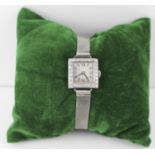 Art Deco Diamond Set Platinum & Gold Ladies Wristwatch