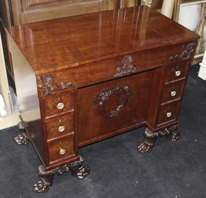 Fine Late 18th c. Mahogany Desk with Carved Feet - Image 3 of 10