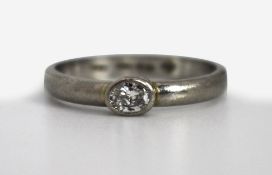 Oval Diamond Single Stone Ring 0.20 Carat