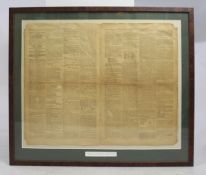 "Nelson's Victory at Rosetta" The Times 1798 Framed