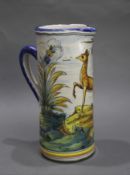 Hand Painted 20th c. Glazed Earthenware Talavera Jug