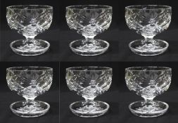 Set of 6 Vintage Cut Glass Crystal Sundae Dishes