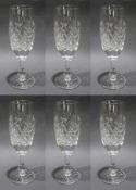 Set of 6 Tudor Crystal Burleigh Cut Flutes