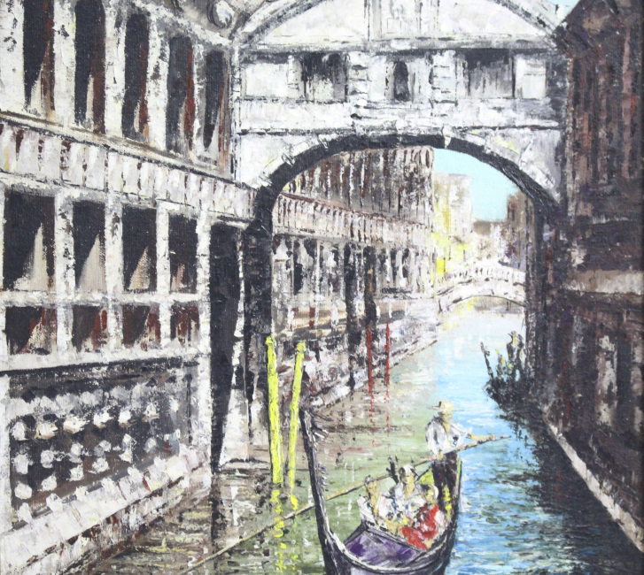 Bridge of Sighs Venice by Alan King Oil on Board - Image 2 of 7