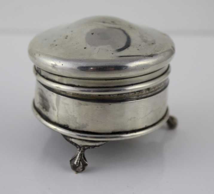 Sterling Silver Velvet Lined Pin Cushion Birmingham 1920