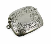Edwardian Solid Silver Engraved Match Case Birmingham 1910
