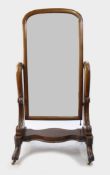 Victorian Mahogany Cheval Dressing Mirror