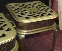 Pair of Antique Early 19th c. Pierced Brass Footmen Trivets