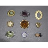 Collection of 9 Brooches