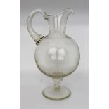 Antique Glass Footed Ewer
