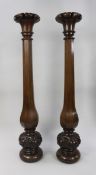 Pair of Early Victorian Carved Mahogany Pedestals